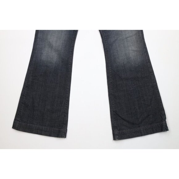 Vtg Y2K Express X2 Womens 8R Faded Stella Full Leg Flared Stretch Denim Jeans - Picture 4 of 13
